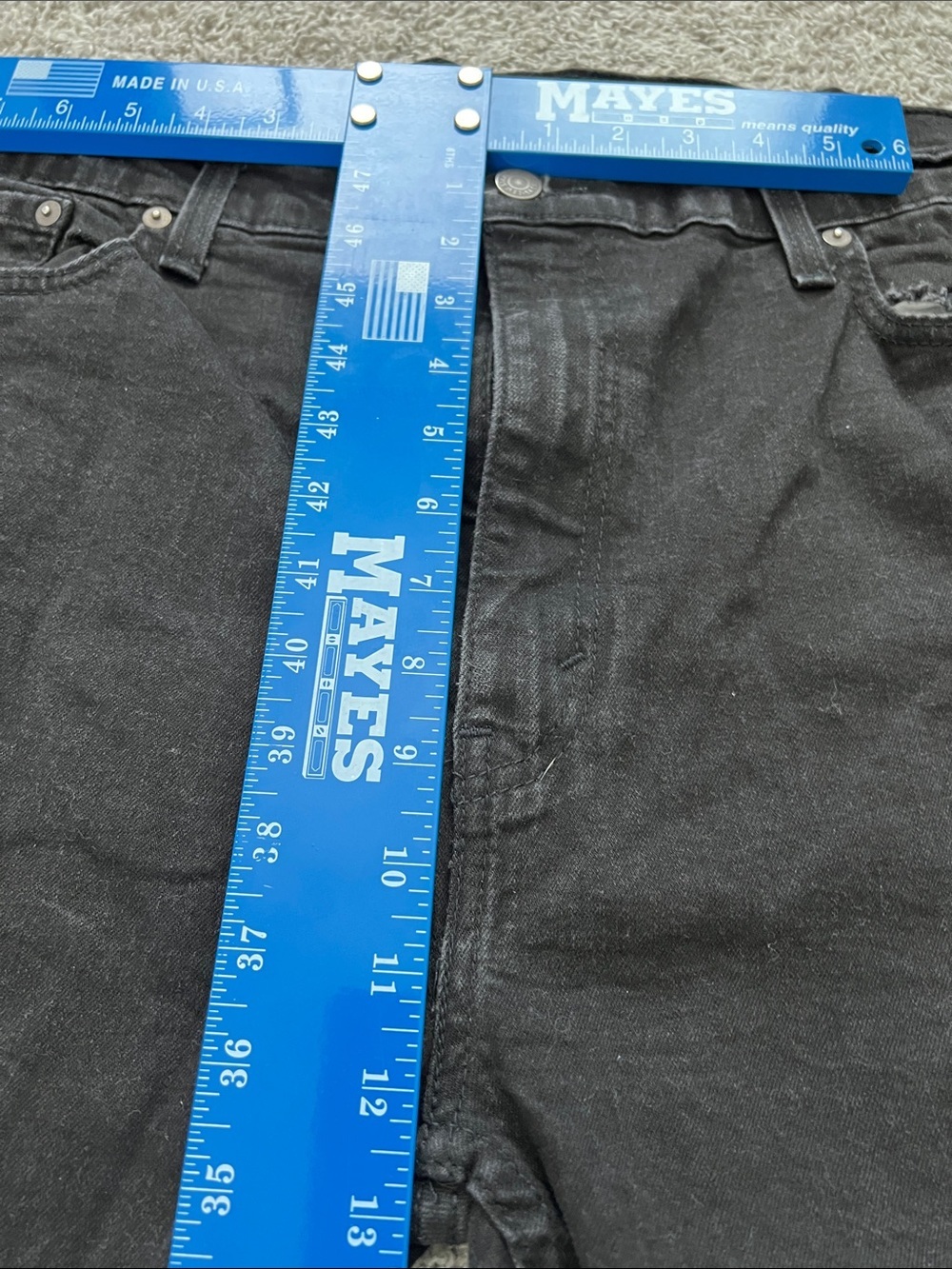 Levi’s 502 Black Men’s Custom Raw Hem Cropped Straight-Leg Stretch Jeans Size 42 - Picture 11 of 13